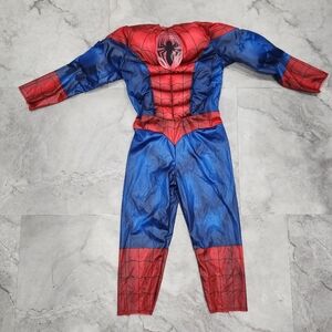 Spider-Man outfit with muscle pads Halloween Sz Small         ** No Mask**